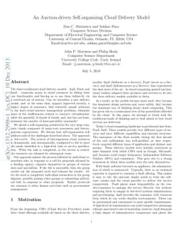 An Auction-driven Self-organizing Cloud Delivery Model