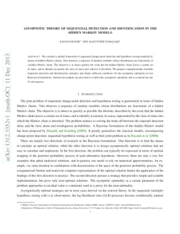 Asymptotic theory of sequential detection and identification in the
  hidden Markov models