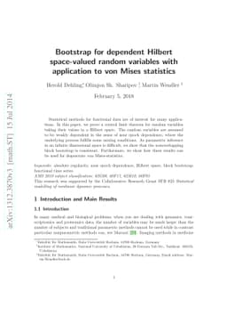Bootstrap for dependent Hilbert space-valued random variables with
  application to von Mises statistics