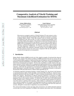 Comparative Analysis of Viterbi Training and Maximum Likelihood
  Estimation for HMMs