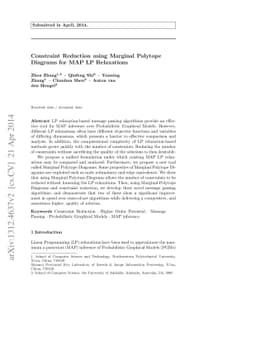 Constraint Reduction using Marginal Polytope Diagrams for MAP LP
  Relaxations