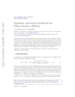 Ergodicity and mixing bounds for the Fisher-Snedecor diffusion