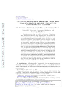 Unexpected properties of bandwidth choice when smoothing discrete data
  for constructing a functional data classifier