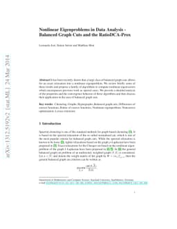 Nonlinear Eigenproblems in Data Analysis - Balanced Graph Cuts and the
  RatioDCA-Prox