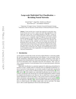 Large-scale Multi-label Text Classification - Revisiting Neural Networks