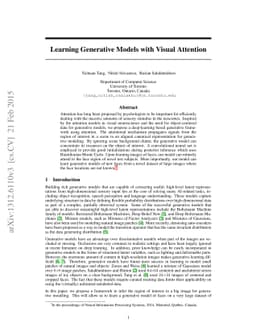 Learning Generative Models with Visual Attention
