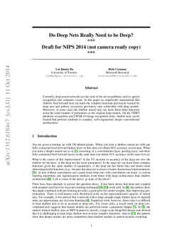 Do Deep Nets Really Need to be Deep?