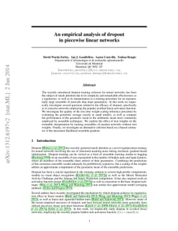 An empirical analysis of dropout in piecewise linear networks