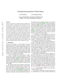 Invariant Factorization Of Time-Series