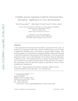 A hidden process regression model for functional data description.
  Application to curve discrimination