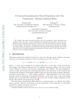 A Convex Formulation for Mixed Regression with Two Components: Minimax
  Optimal Rates