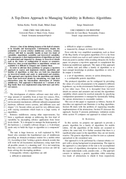 A Top-Down Approach to Managing Variability in Robotics Algorithms