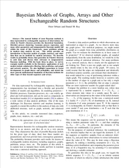 Bayesian Models of Graphs, Arrays and Other Exchangeable Random
  Structures