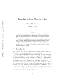 Learning without Concentration