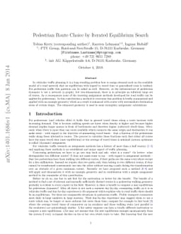 Pedestrian Route Choice by Iterated Equilibrium Search