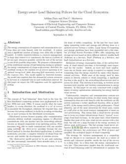 Energy-aware Load Balancing Policies for the Cloud Ecosystem