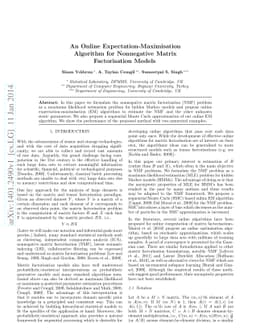 An Online Expectation-Maximisation Algorithm for Nonnegative Matrix
  Factorisation Models