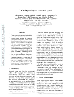 ONTS: "Optima" News Translation System