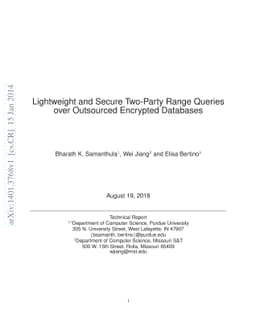 Lightweight and Secure Two-Party Range Queries over Outsourced Encrypted
  Databases