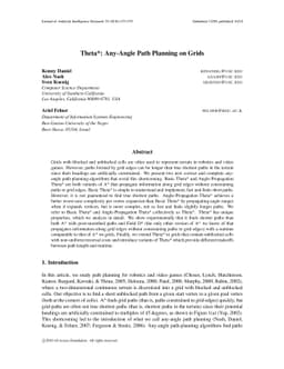 Theta*: Any-Angle Path Planning on Grids
