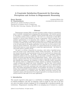 A Constraint Satisfaction Framework for Executing Perceptions and
  Actions in Diagrammatic Reasoning