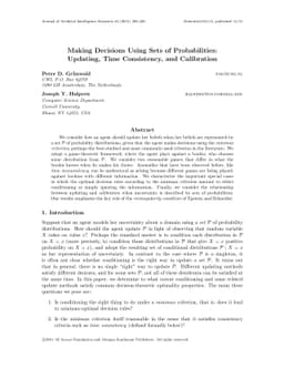 Making Decisions Using Sets of Probabilities: Updating, Time
  Consistency, and Calibration