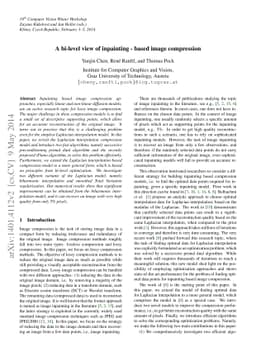 A bi-level view of inpainting - based image compression