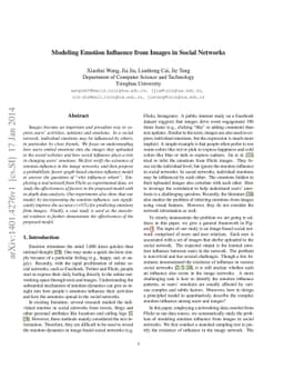 Modeling Emotion Influence from Images in Social Networks