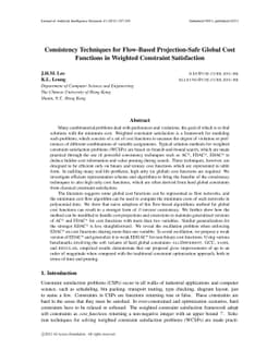 Consistency Techniques for Flow-Based Projection-Safe Global Cost
  Functions in Weighted Constraint Satisfaction