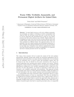 Trusty URIs: Verifiable, Immutable, and Permanent Digital Artifacts for
  Linked Data