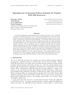 Algorithms for Generating Ordered Solutions for Explicit AND/OR
  Structures