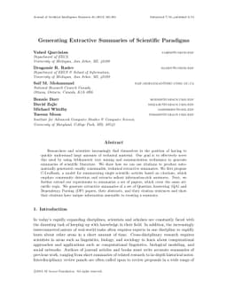 Generating Extractive Summaries of Scientific Paradigms