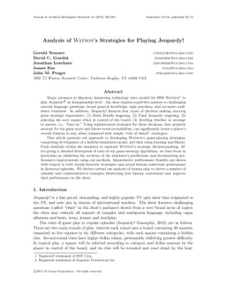 Analysis of Watson's Strategies for Playing Jeopardy!