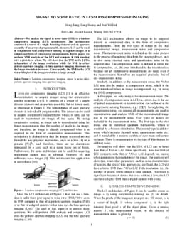Signal to Noise Ratio in Lensless Compressive Imaging