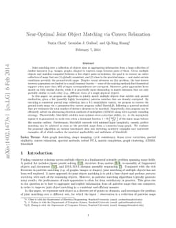 Near-Optimal Joint Object Matching via Convex Relaxation