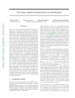 Two-stage Sampled Learning Theory on Distributions