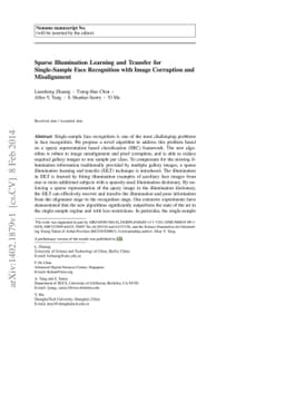 Sparse Illumination Learning and Transfer for Single-Sample Face
  Recognition with Image Corruption and Misalignment