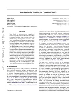Near-Optimally Teaching the Crowd to Classify