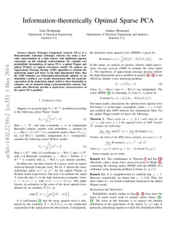 Information-theoretically Optimal Sparse PCA