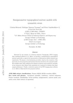Semiparametric topographical mixture models with symmetric errors