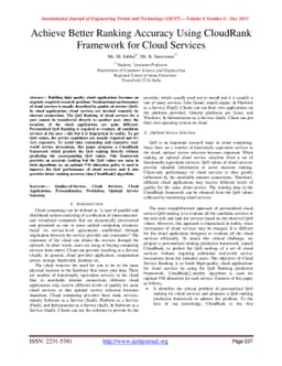 Achieve Better Ranking Accuracy Using CloudRank Framework for Cloud
  Services