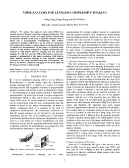 Noise Analysis for Lensless Compressive Imaging
