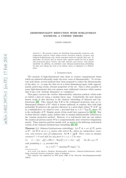 Dimensionality reduction with subgaussian matrices: a unified theory