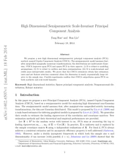 High Dimensional Semiparametric Scale-Invariant Principal Component
  Analysis