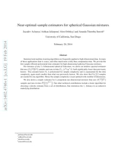 Near-optimal-sample estimators for spherical Gaussian mixtures