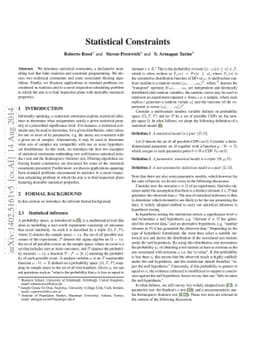 Statistical Constraints