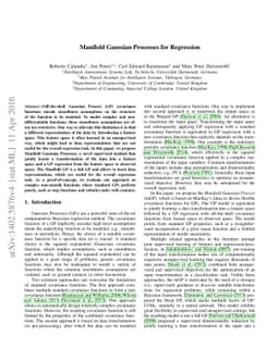 Manifold Gaussian Processes for Regression