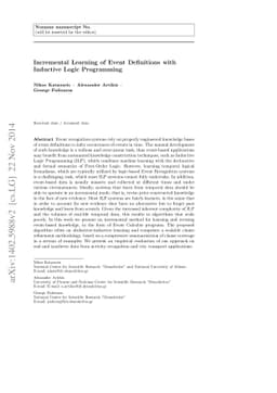 Incremental Learning of Event Definitions with Inductive Logic
  Programming