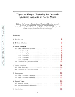 Tripartite Graph Clustering for Dynamic Sentiment Analysis on Social
  Media