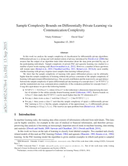 Sample Complexity Bounds on Differentially Private Learning via
  Communication Complexity
